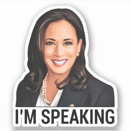 Kamala Harris Debatte Ich spreche hier Aufkleber (Vorderseite)