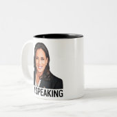 Kamala Harris Debatte ich spreche Zweifarbige Tasse (Vorderseite Links)