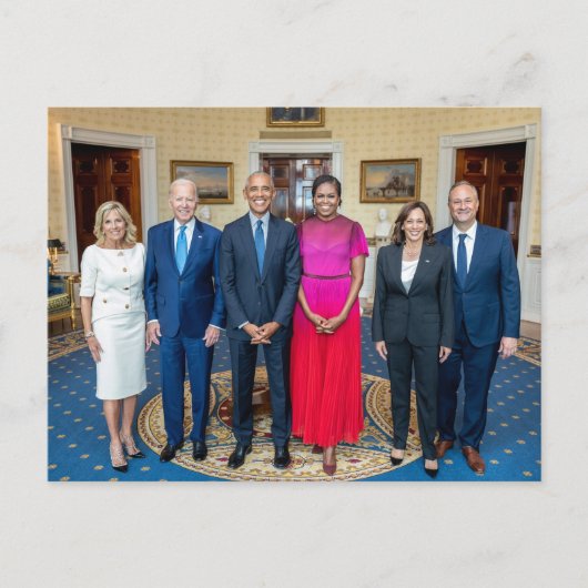 Kamala Harris & die Obamas & Bidens Postkarte (Vorderseite)