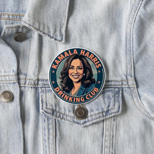 Kamala Harris Drinking Club Button (Beispiel)