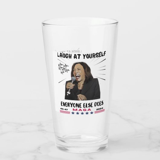 Kamala Harris Drinking Glass Glas (Rückseite)