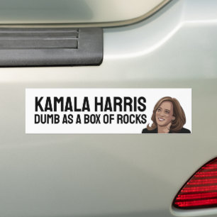 KAMALA HARRIS DUMB ALS FASERFELDER VON ROCKEN AUTO AUTOAUFKLEBER