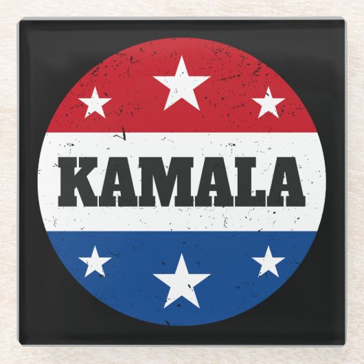 Kamala Harris Election 2024 V Glasuntersetzer (Vorderseite)