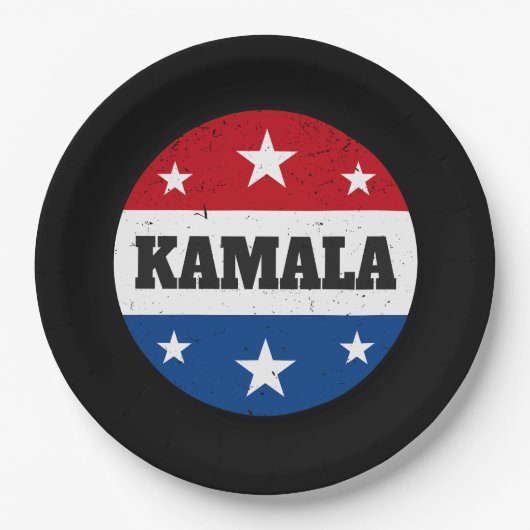 Kamala Harris Election 2024 V Pappteller (Vorderseite)