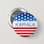 Kamala Harris Election USA Flag Moderner benutzerd Button (Vorne & Hinten)