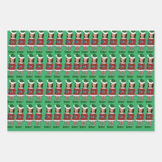 Kamala harris Face Foto Elf Xmas Geschenkpapier Set (Vorderseite)