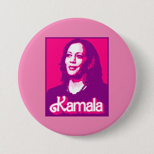 Kamala Harris Fan Pink Button (Vorderseite)