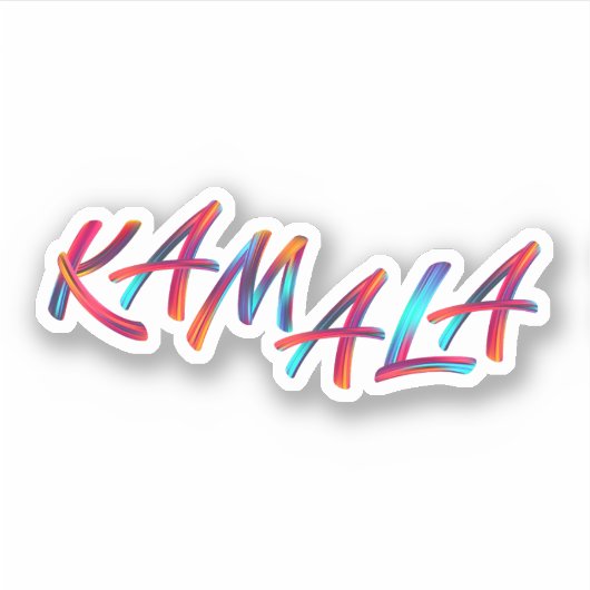 Kamala Harris Farbiger Text 2024 Aufkleber (Vorderseite)