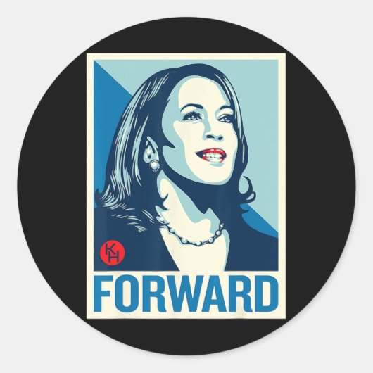 Kamala Harris Forward Runder Aufkleber (Vorderseite)