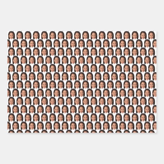 Kamala Harris Foto Face Kamala Harris Face Geschenkpapier Set (Vorderseite 3)