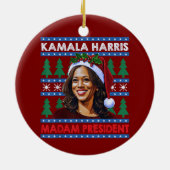 Kamala Harris Frau Präsidentin Weihnachts-Weihnach Keramik Ornament (Hinten)
