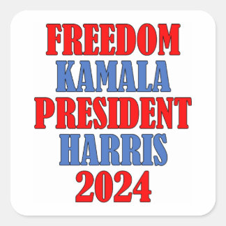 Kamala Harris Freedom Square Aufkleber 2024