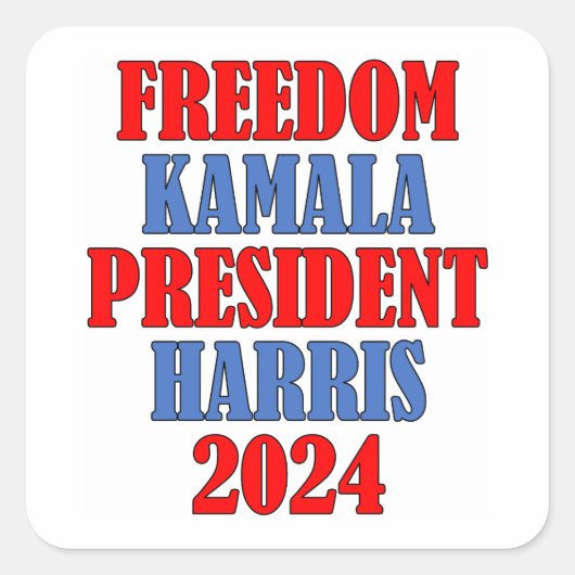 Kamala Harris Freedom Square Aufkleber 2024 (Vorderseite)