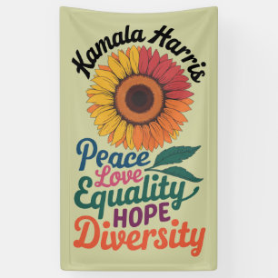Kamala Harris Frieden Liebe Gleichheit Hoffnung Vi Banner