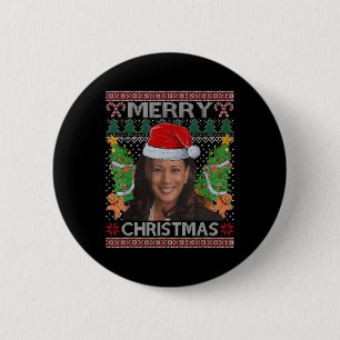 Kamala Harris frohe Weihnachten Frauen Ugly Christ Button