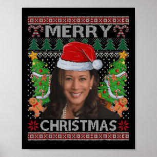 Kamala Harris frohe Weihnachten Frauen Ugly Christ Poster