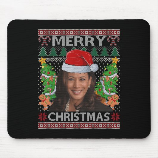 Kamala Harris Frohe Weihnachts-Shirt Frauen Ugly C Mousepad (Vorne)