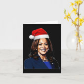 Kamala Harris frohe Weihnachtsfeiertage in einem Karte (Gelbe Blume)