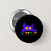 Kamala Harris Funny Cat Lettering Typografie Alpha Button (Vorne & Hinten)