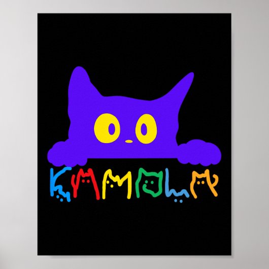 Kamala Harris Funny Cat Lettering Typografie Alpha Poster (Vorne)