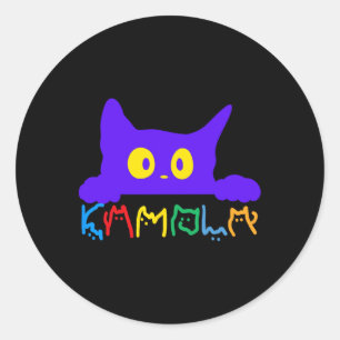 Kamala Harris Funny Cat Lettering Typografie Alpha Runder Aufkleber