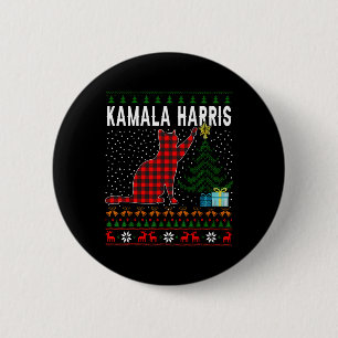 Kamala Harris Funny Cat Weihnachten Ugula Weihnach Button