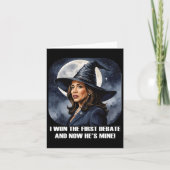 Kamala Harris Funny Debate Wahl 2024 Won Witch Karte (Vorderseite)