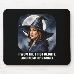 Kamala Harris Funny Debate Wahl 2024 Won Witch Mousepad