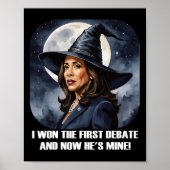 Kamala Harris Funny Debate Wahl 2024 Won Witch Poster (Vorne)