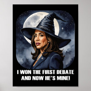 Kamala Harris Funny Debate Wahl 2024 Won Witch Poster