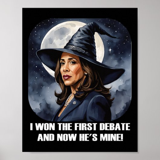 Kamala Harris Funny Debate Wahl 2024 Won Witch Poster (Vorne)