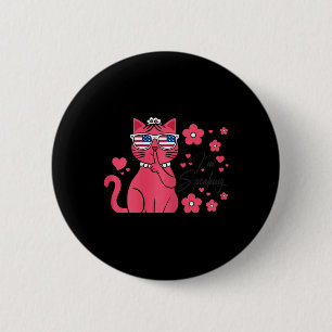 Kamala Harris Funny Pink Cat Kamala 2024 Button