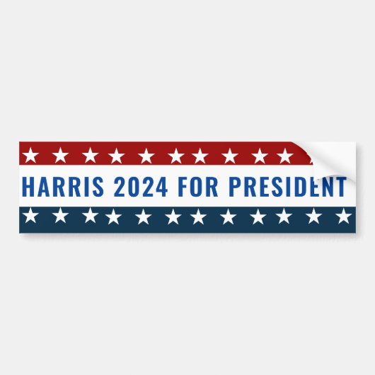 Kamala Harris für den Präsidenten 2024 Autoaufkleber (Vorne)