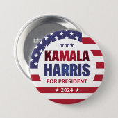 Kamala Harris für den Präsidenten 2024 Button (Vorne & Hinten)