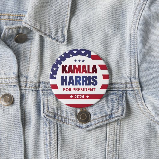 Kamala Harris für den Präsidenten 2024 Button (Beispiel)