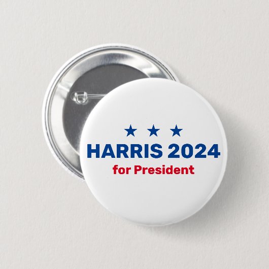 Kamala Harris für den Präsidenten 2024 Button (Vorne & Hinten)