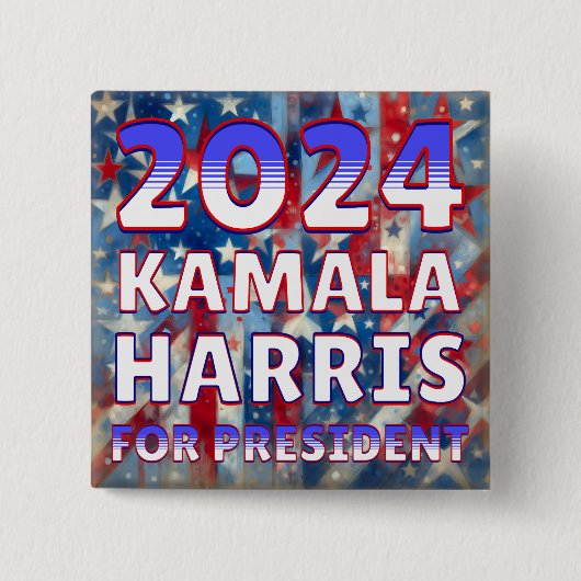 Kamala Harris für den Präsidenten 2024 Button (Vorderseite)