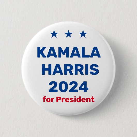 Kamala Harris für den Präsidenten 2024 Button (Vorderseite)