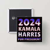 Kamala Harris für den Präsidenten 2024 Button (Vorne & Hinten)