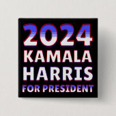 Kamala Harris für den Präsidenten 2024 Button (Vorderseite)