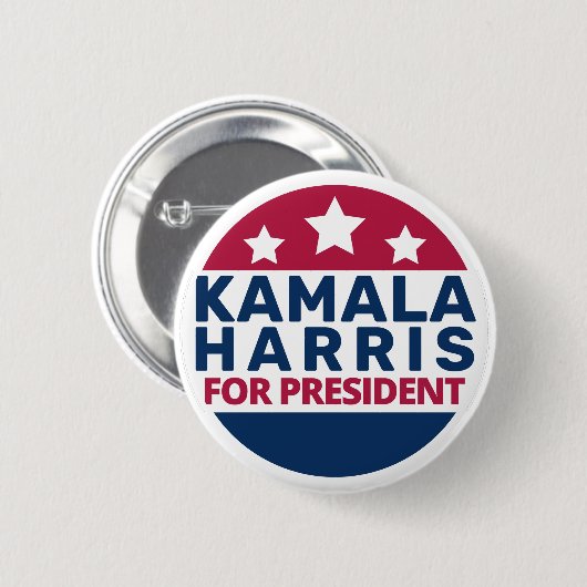 Kamala Harris für den Präsidenten 2024 Button (Vorne & Hinten)