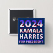 Kamala Harris für den Präsidenten 2024 Button (Vorne & Hinten)