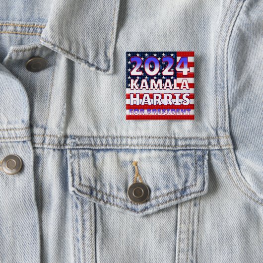 Kamala Harris für den Präsidenten 2024 Button (Beispiel)