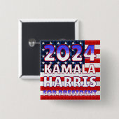 Kamala Harris für den Präsidenten 2024 Button (Vorne & Hinten)