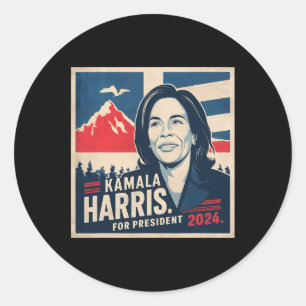 Kamala Harris für den Präsidenten 2024 Frau Vizepr Runder Aufkleber