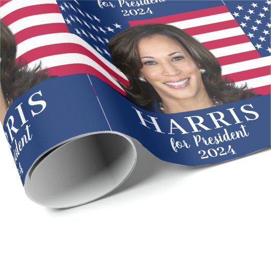 Kamala Harris für den Präsidenten 2024 Geschenkpapier (Rolleneckpunkt)