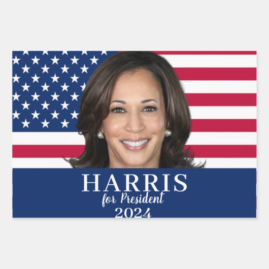 Kamala Harris für den Präsidenten 2024 Geschenkpapier Set (Vorderseite 2)