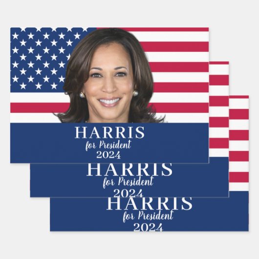 Kamala Harris für den Präsidenten 2024 Geschenkpapier Set (Set)