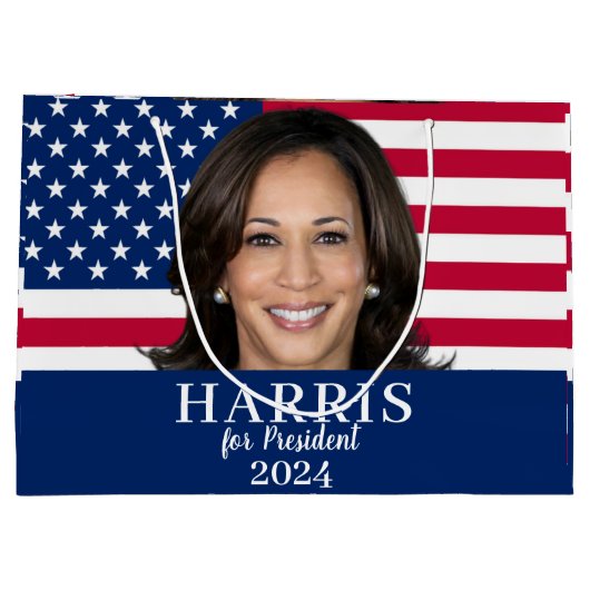 Kamala Harris für den Präsidenten 2024 Große Geschenktüte (Rückseite)