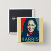 Kamala Harris für den Präsidenten 2024 - Hoffnung Button (Vorne & Hinten)